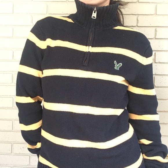Medium AMERICAN EAGLE Striped Turtleneck Sweater, Preppy, Collegiate, Fall - Picture 10 of 11